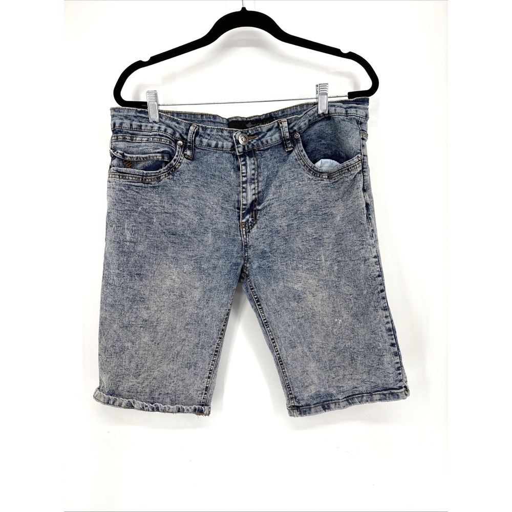 Rocawear Shorts Mens W36 Blue Acid Wash Denim Jorts Streetwear Hip Hop Y2k Urban
